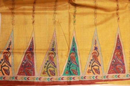 YELLOW TUSSUR HANDCRAFTED SAREE