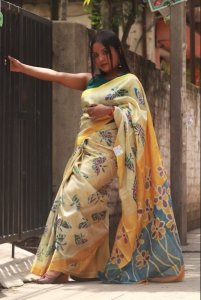 PURE SILK SAREE WITH HAND BATIK