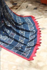 COTTON INDIGO HANDCRAFTED SAREE