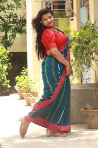 BLUE HANDWOVEN RESHAM AND COTTON SAREE