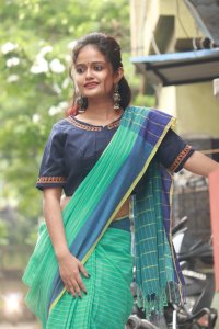 TIFFANY BLUE COTTON HANDWOVEN SAREE - (GULAL)