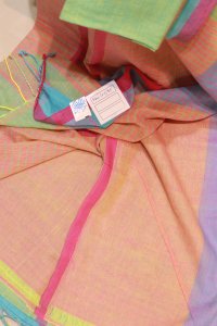 MULTICOLOUR COTTON HANDWOVEN SAREE - (GULAL)